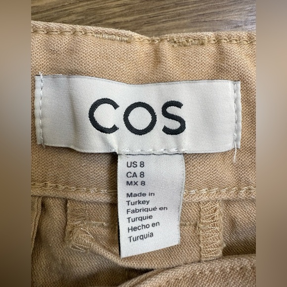 COS Women’s Beige Tapered Chino Pants Size 8 – Minimalist Cotton Blend - Picture 6 of 10
